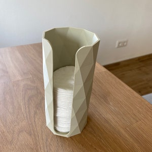 Wattepads Spender | Moderner Wattepads Halter Badezimmer | 3D Druck Organizer Bad | Kosmetik Aufbewahrung Skandi Deko