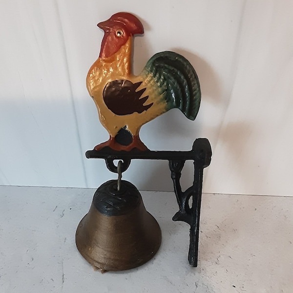 Vintage Cast Iron Rooster Bell-Wall Mounted