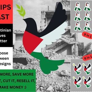 GET YOURS NOW, Stickers, Palestinian Lives Matter Stickers, 10 Sticker Designs, Make A Statement, Buy 1 or Buy many, Resell it, Make Money