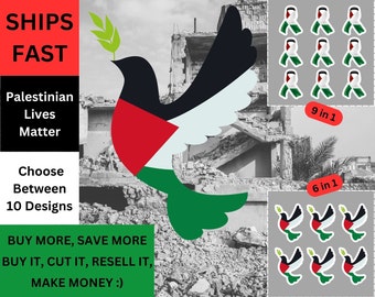 GET YOURS NOW, Stickers, Palestinian Lives Matter Stickers, 10 Sticker Designs, Make A Statement, Buy 1 or Buy many, Resell it, Make Money