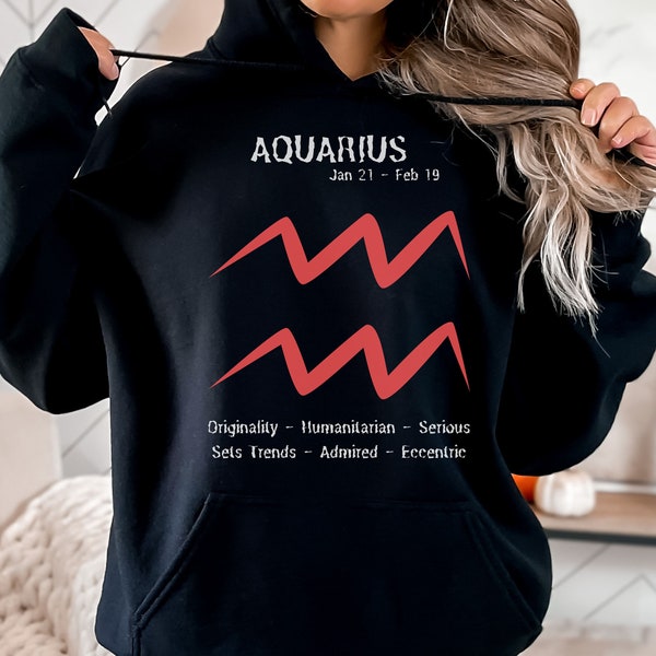 Aquarius Zodiac Sweatshirt, Astrological Hoodie, Eccentric Aquarius Fashion, Trend-Setting February Birthday Gift, Cosy Astro Wear