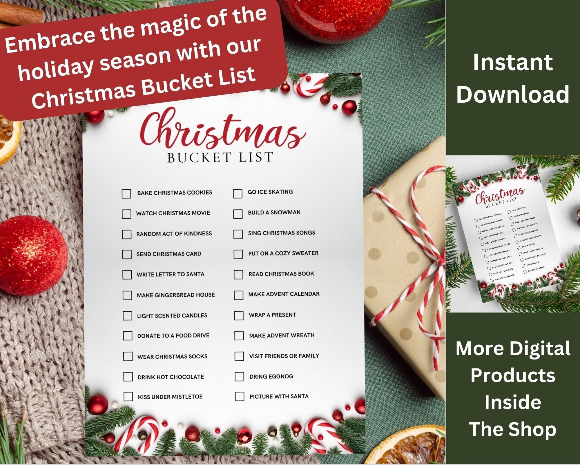 Christmas Bucket List Christmas Activities Bucket List Printable Christmas Bucket List Christmas Activities Bucket List Printable