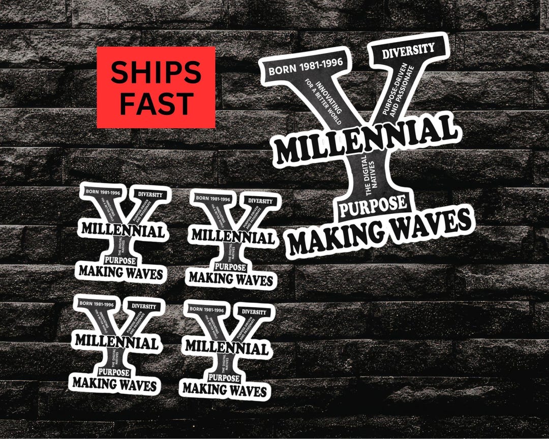 Stickers, Gen X, Millennial, Gen Z, 3 Generations, Nostalgic Decals ...