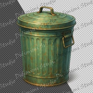 Prullenbak-clipart PNG | Kunst afvalrecycling van afval | 12-vaks png-bestand (300 dpi) Commercieel gebruik afbeelding 7