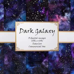 Dark Galaxy - Digitaal papier - 10 naadloze texturen van hoge kwaliteit - Muurkunst - Commercieel gebruik - Instant Digitale Download