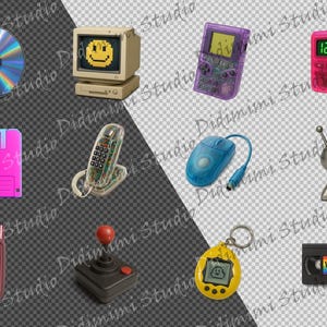 Retro tech-clipart uit de jaren 90, png | Y2K Vaporwave Computer Art (commercieel gebruik) afbeelding 2