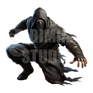 Incredible Ninja Design PNG - High-Quality Image for Instant Download - Ninja Clipart - Commercial Use PNG - T-shirt & Merchandise Design