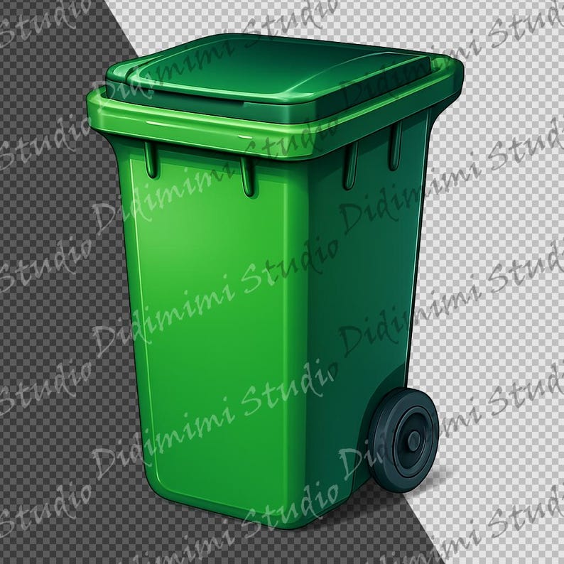 Prullenbak-clipart PNG | Kunst afvalrecycling van afval | 12-vaks png-bestand (300 dpi) Commercieel gebruik afbeelding 6