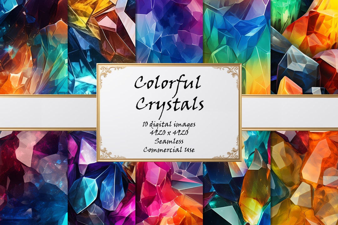 Colorful Crystals - Digital Paper - 10 High Quality Seamless Textures ...