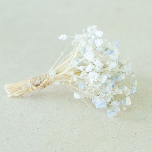 Blue & white Baby's Breath boutonniere,dried gypsophila flower buttonhole,Dried Flower boutonniere,Gypsophila Baby's Breath Groom buttonhole