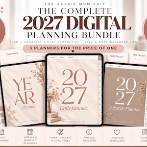 2027 Digital Planner Bundle | Hyperlinked Digital Planner | GoodNotes iPad Planner | 305 Digital Stickers + 60 Covers