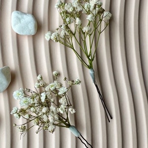 Dried baby’s breath hair pins, Gypsophila Hair Pins, bridal hair pins, wedding hair piece, bridesmaid hair pins, dried floral hair pins,