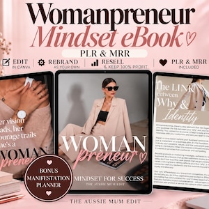 eBook „Womanpreneur Mindset“ (PLR/MRR) | Bearbeitbarer Business-Leitfaden (Canva) | Digitales Produkt für passives Einkommen | Weiterverkaufsrechte