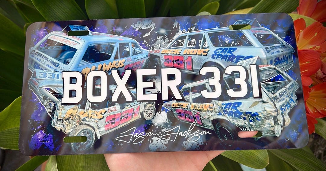 Banger Racing 331 331 Boxer Jack - Jason Jackson Banger Racing Designed Number Plate ...