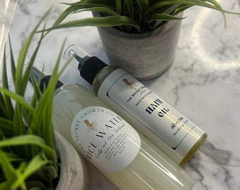 The PERFECT PAIR** Fermented Rice Water and Secret Growth Hair Oil for MAX hair growth,scalp repair,What better way to moisturize and seal!
