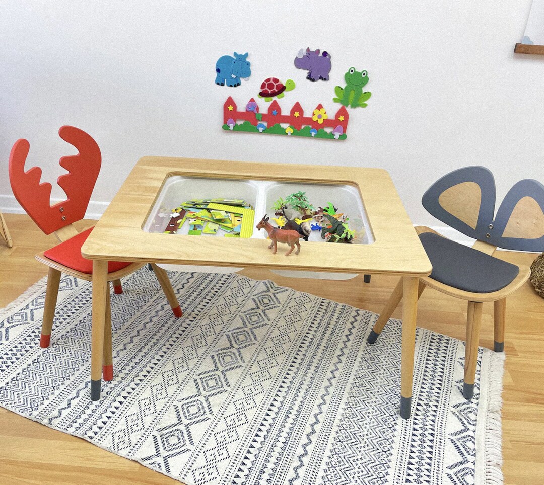 Sensory Table With Bins Kids Activity Play Table Montessori Etsy