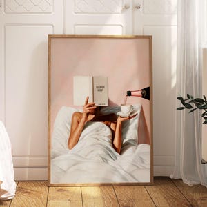 Pink Champagne Print, Trendy Bedroom Wall Art, Above Bed Decor (Digital Download)