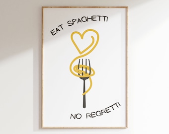 Spaghetti Kunstdruck: Lustige Küche Wand Dekor (Digitaler Download)