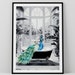 Tropische badkamer poster, Peacock In Tub print, badkamer Art Print, toilet poster, zwart-wit print, housewarming cadeau, esthetische print