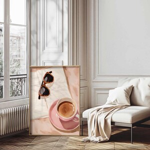 Coffee Bar Print Rosa Küche Dekor feminine Cafe Wand Kunst (digitaler Download) Bild 6