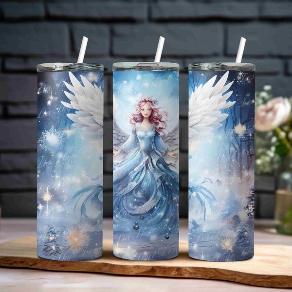 Christmas Angel Tumbler Wrap, 20oz Tumbler design, Sublimation Design, High resolution 300 DPI, Instant Download