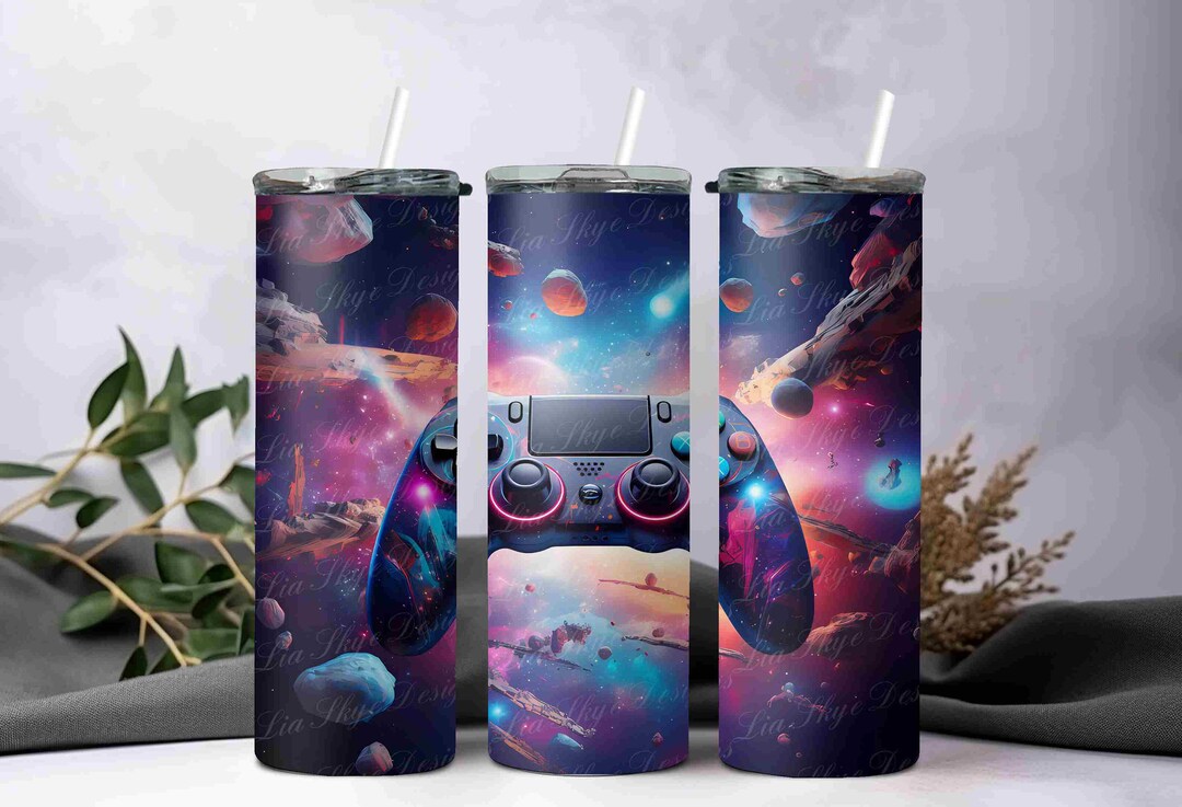 Gaming Controller Tumbler Wrap, 20oz Skinny Tumbler Sublimation Design ...