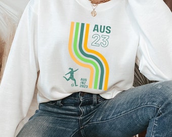 Australian Women&#39;s World Cup Supporter Sweatshirt, Retro Front Print, Australia Soccer, Women&#39;s football, The Matilda&#39;s, Women&#39;s Socc