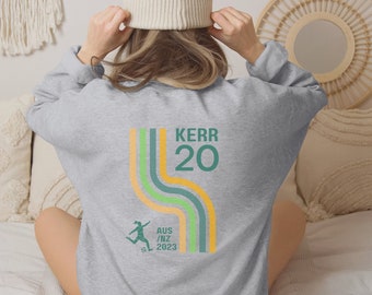 Sam Kerr Sweatshirt, Women's World Cup, Retro Back Print, Australia Soccer, Women's football, The Matilda's, Women's Soccer, Aussie Sport