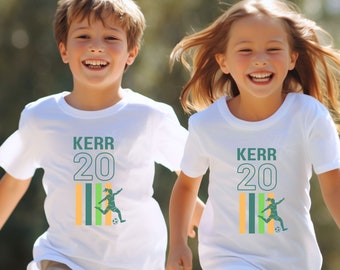 Sam Kerr Women's World Cup Supporter Kids T-Shirt, Matilda's Soccer Shirt, Sam Kerr, Women's football, Women's FIFA Kids Shirt, Retro Front