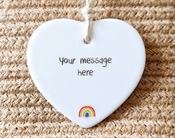 Personalised Your Own Message Keepsake with rainbow design