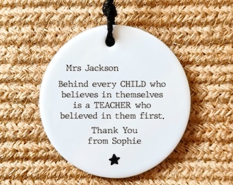 Behind Every Child, Personalised Teacher Thank You Gift, Tutor, Appreciation, End of Term, School Leaver, End of School Gift, Nursery