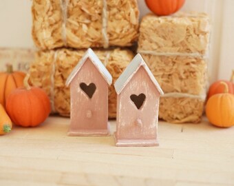 Casetta per uccelli in scala 1:12 | Accessori da giardino in miniatura per case delle bambole | Decorazioni per case delle bambole