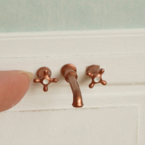 1:12 Scale Wall Mounted Faucet | Dollhouse Kitchen Bathroom Tap