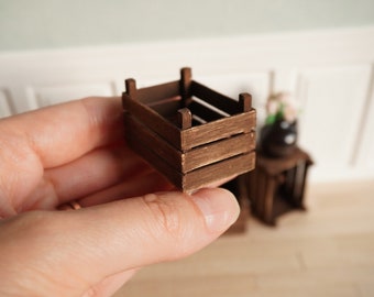 Miniature Wooden Crate |  1:12 Scale Dollhouse Accessories