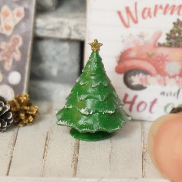 1:12 Scale Christmas Tree Decor Figurine | Dollhouse Miniature Christmas Decor