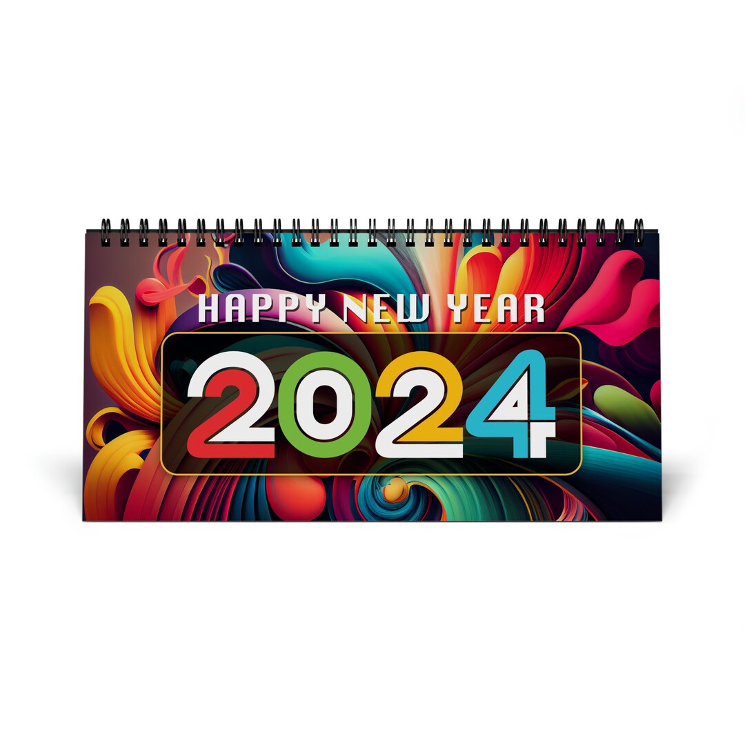 Desk Calendar 2024, Family Calendar 2024, Xmas New Year Gift, Office