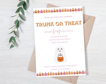 Editable Trunk or Treat Invitation: Halloween Community Event (Digital)
