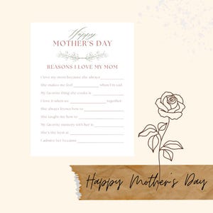 Plantilla de cupón editable para el Día de la Madre / Regalo imprimible para el Día de la Madre / Cupones personalizables para el Día de la Madre / Descarga instantánea de cupones DIY para el Día de la Madre