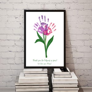 Printable Mother&#39;s Day Handprint Bouquet Craft | DIY Kids Keepsake | Printable Gift for Mom | Mother&#39;s Day Customizable Gift | Mother&#39;s Day