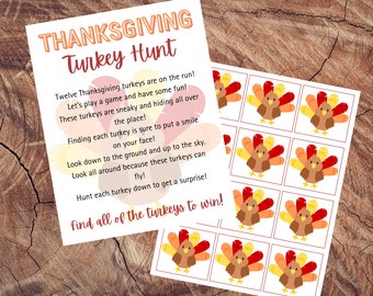 Thanksgiving Turkey Scavenger Hunt Game: Printable Family Activity (PDF)