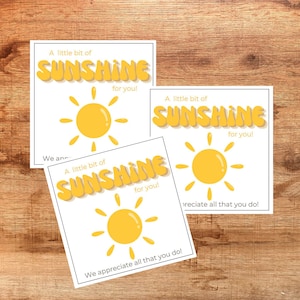 Étiquette-cadeau Un peu de soleil, employé enseignant infirmière collègue reconnaissant pour vous cadeaux, étiquette cadeau de remerciement, étiquette cadeau de remerciement