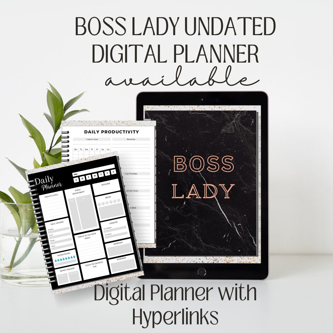 Undated Boss Lady Digital Planner Etsy