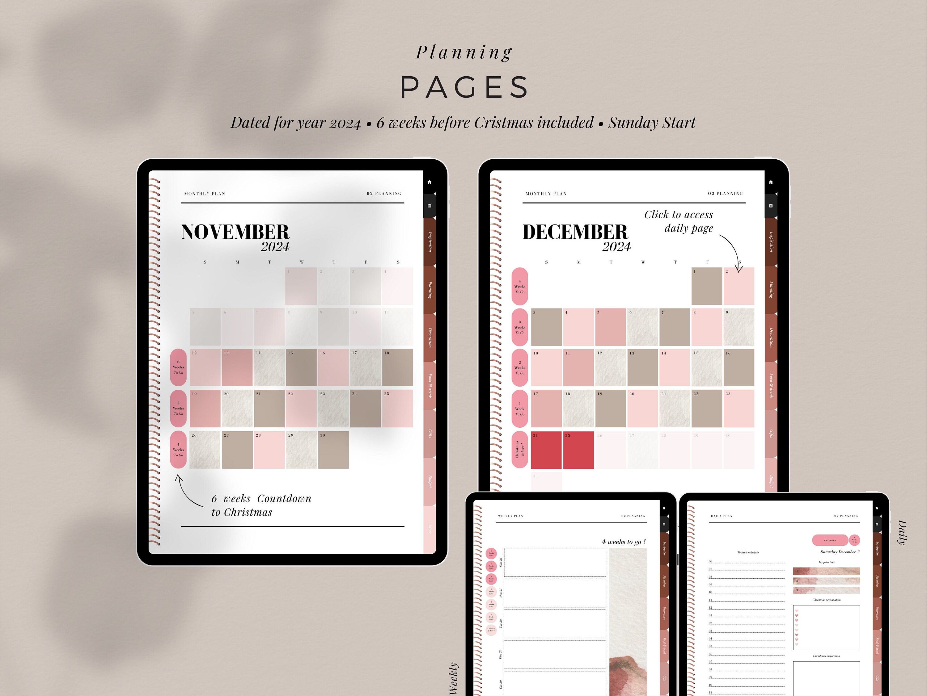 Christmas Countdown 2024 Digital Christmas Planner Holiday Etsy