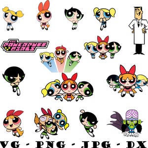 Powerpuff Mädchen svg, Cartoonnetwork svg, Zeichentrickfiguren, printable, digitales Produkt