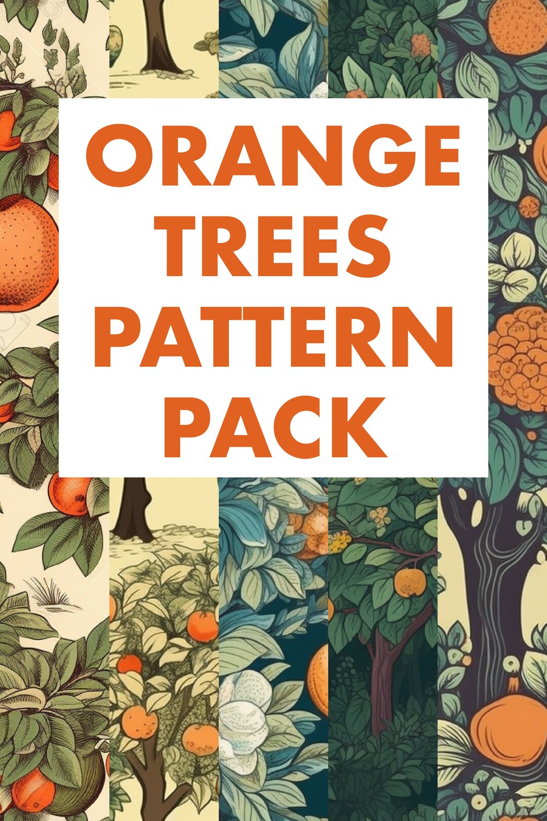 Orange Trees Pattern Pack (5 Patterns) - Etsy