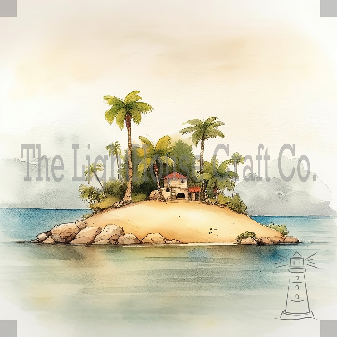 Desert Island Clip Art 12 High Quality Jpgs Digital Planner, Journaling