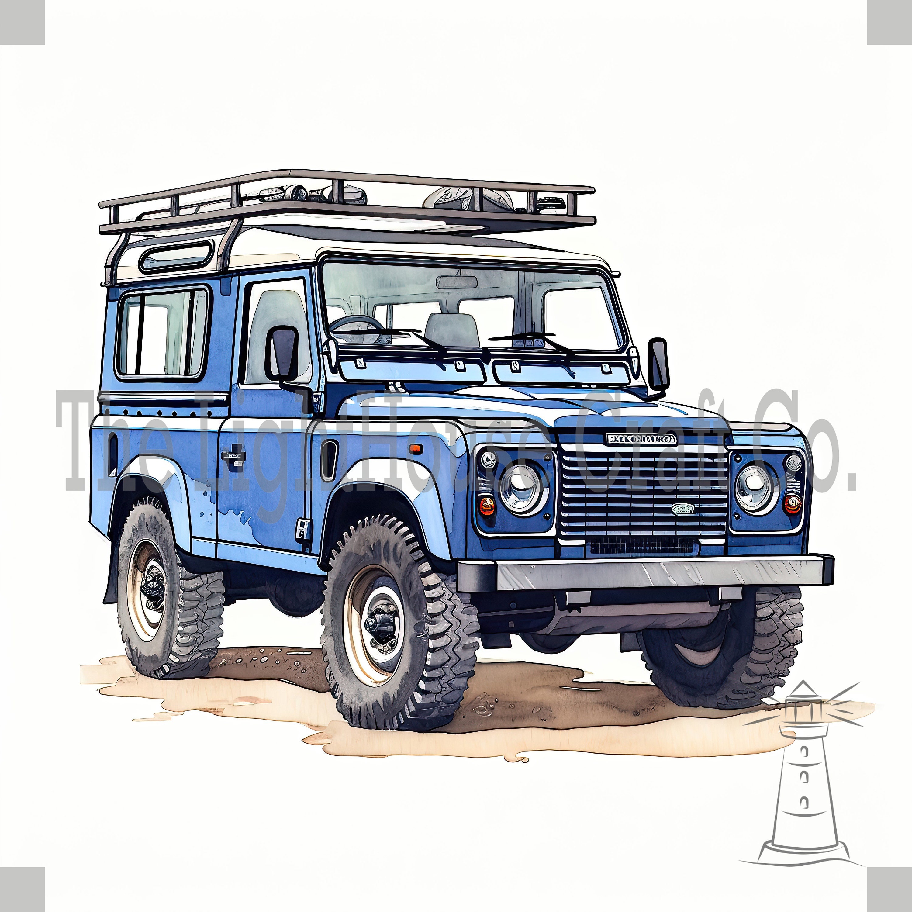 Land Rover Defender Clip Art 12 High Quality Jpgs Digital Planner,  Journaling, Watercolour, Wall Art, Commercial Use Digital Download 