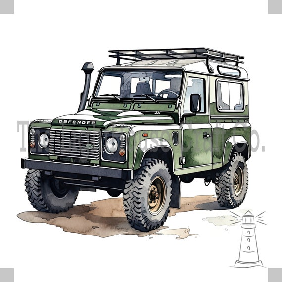 Land Rover Defender Clip Art 12 High Quality Jpgs Digital Planner,  Journaling, Watercolour, Wall Art, Commercial Use Digital Download 