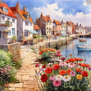 Seaside Harbor Clip Art 12 JPGs de alta qualidade - Planejador digital, registro no diário, aquarela, arte de parede, uso comercial - download digital