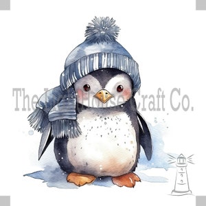 Cute Penguins Clip Art 12 hoge kwaliteit JPG's - Digital Planner, Journaling, Aquarel, Wall Art, Commercieel Gebruik - Digitale Download